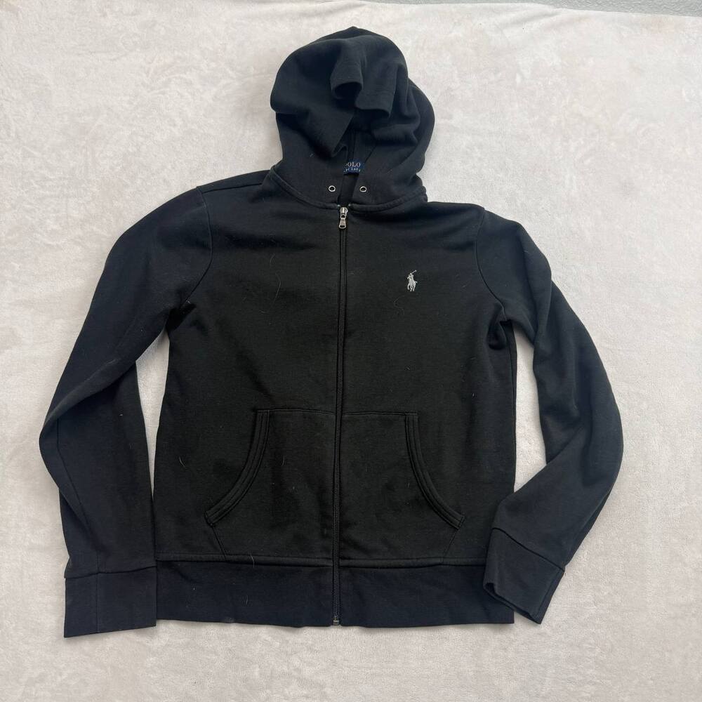 Ralph Lauren Polo Men's Black Zip Up Hoodie Size S Pony Logo Made in Vietnam